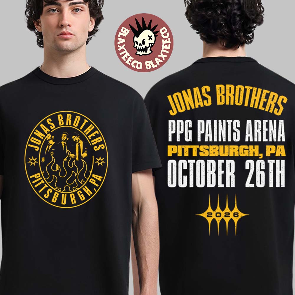 Jonas Brothers Pittsburgh PA City Tee 2026 Live At PPG Paints Arena October 26 2026 Two Sided T-shirt