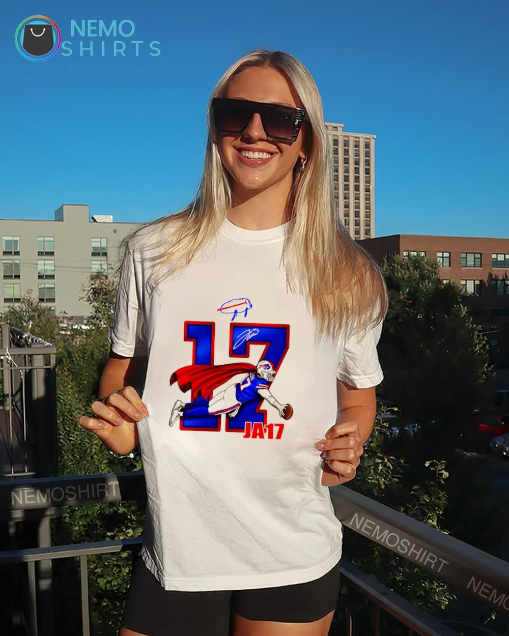 Josh Allen JA17 Buffalo Bills number 17 signature shirt