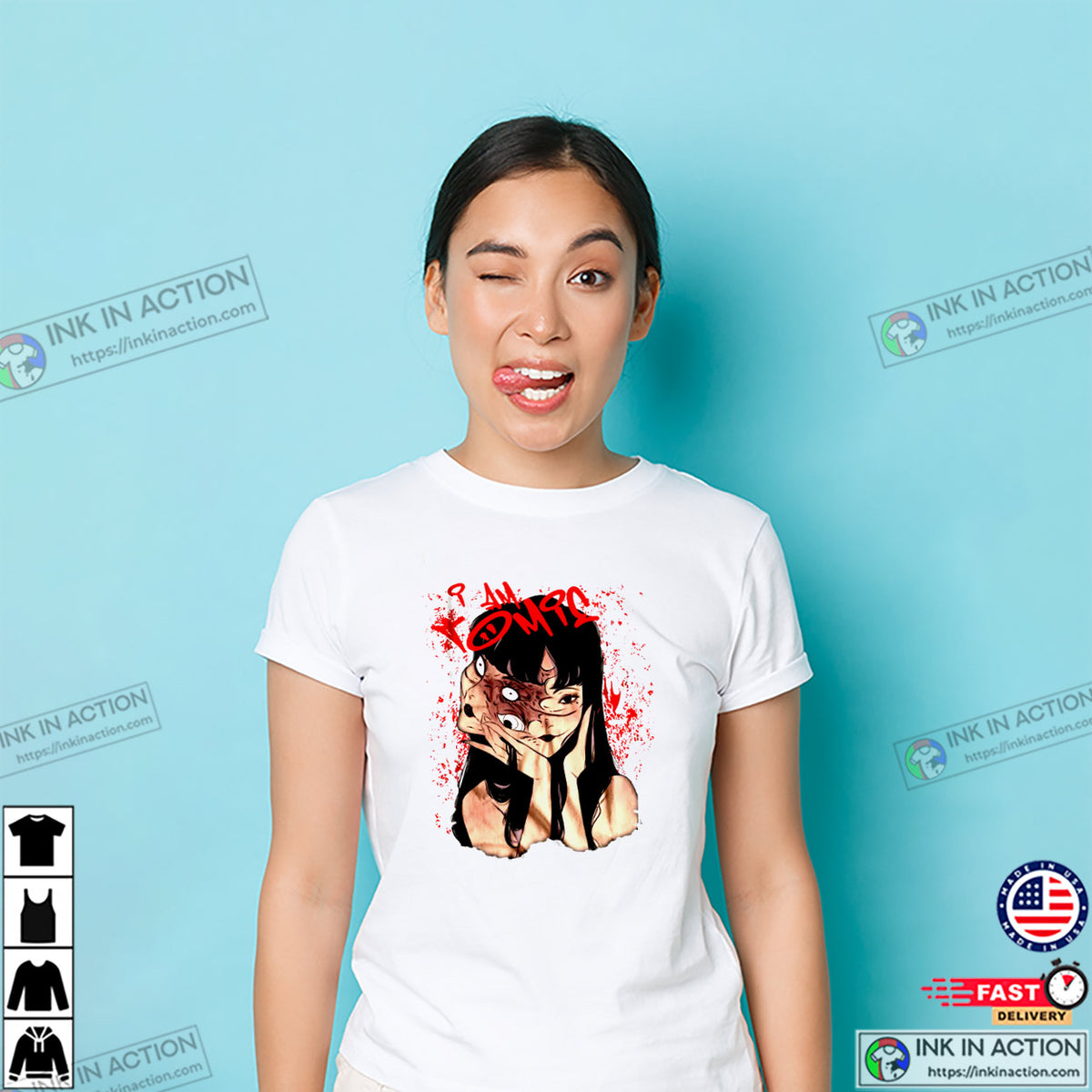 Junji Ito Tomie Horror Creepy Manga Art T-shirt