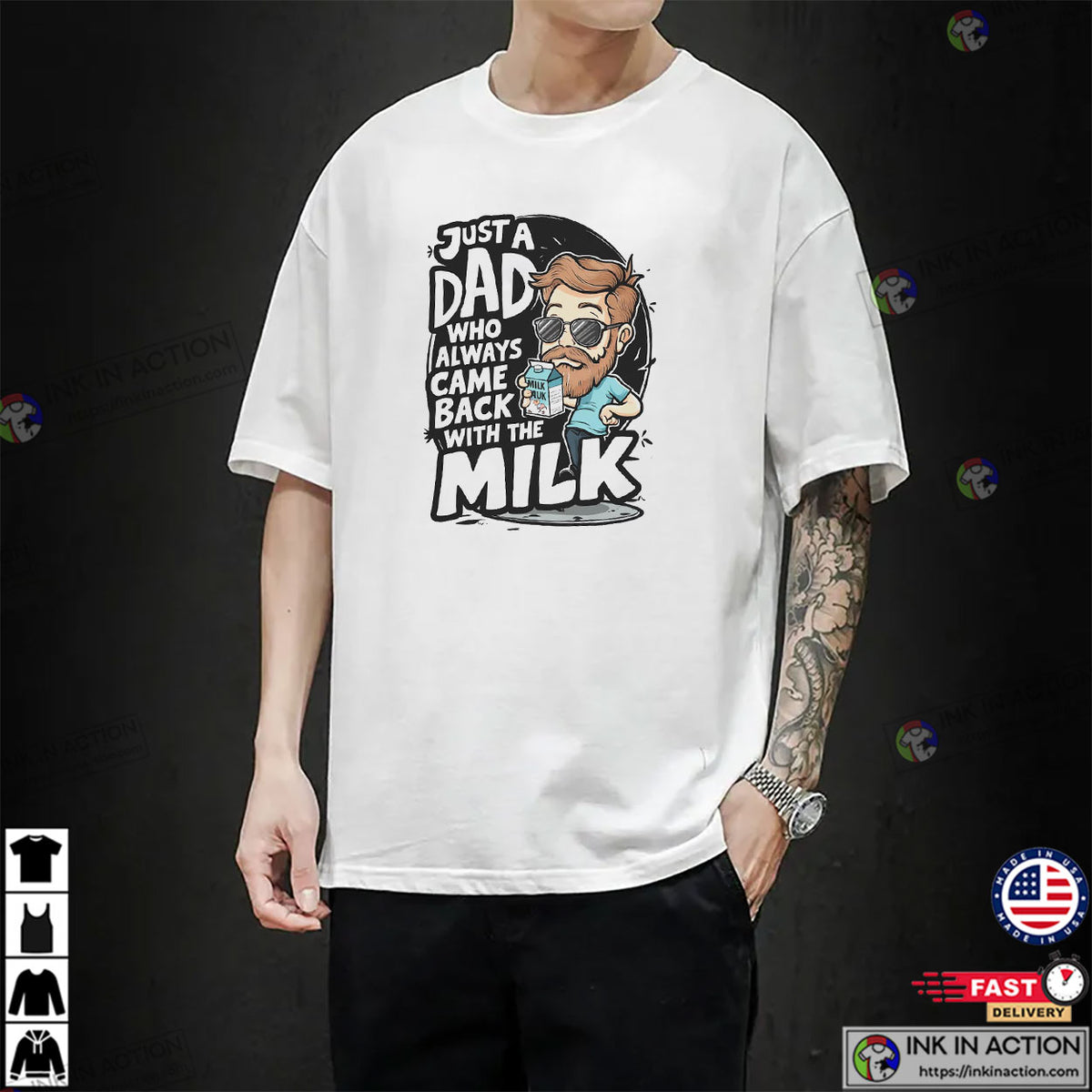 Just A Dad Who Always Came Back With The Milk Cool Dad T-shirt