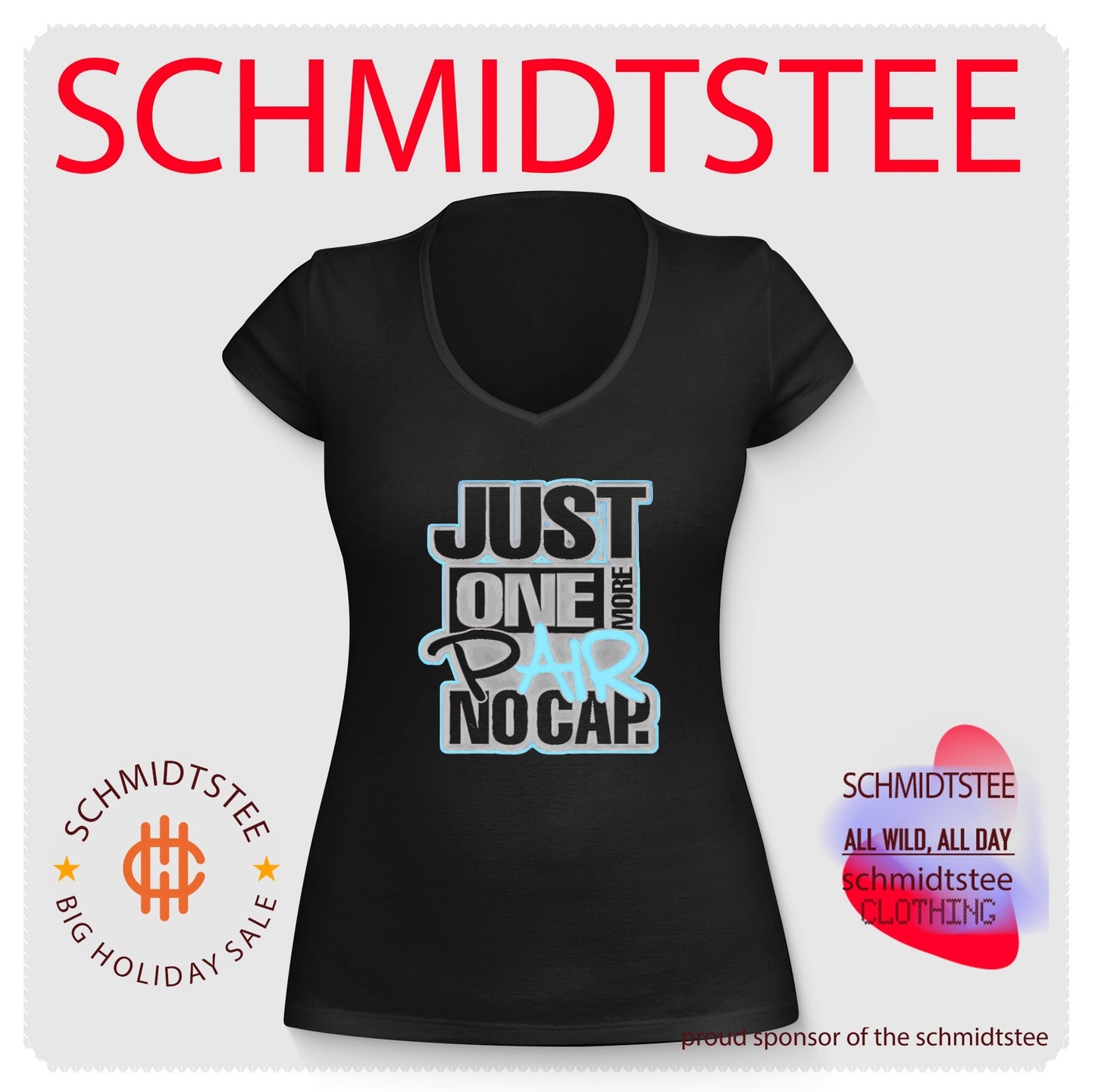 Just one more pair no cap simple text shirt