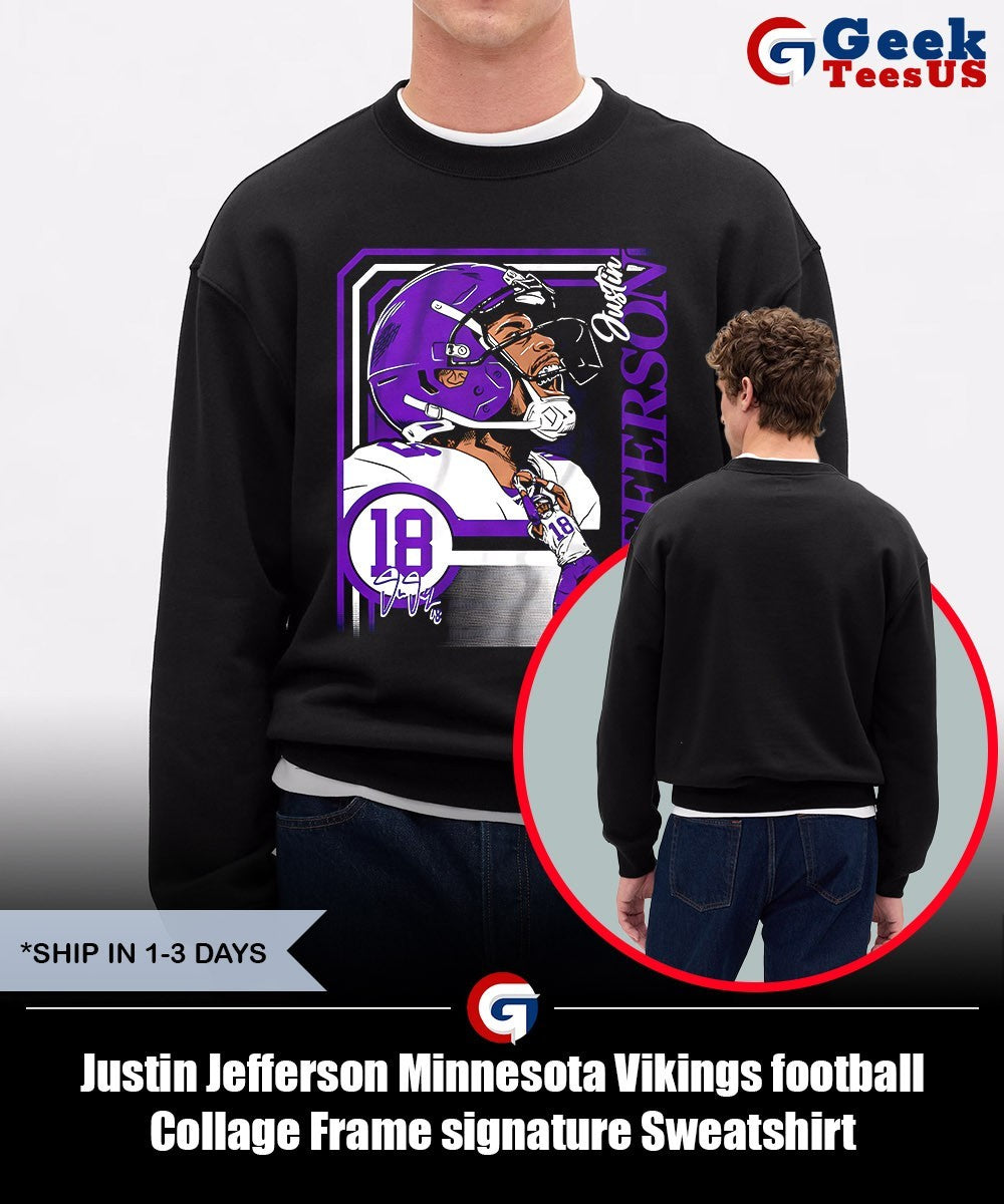 Justin Jefferson Minnesota Vikings football Collage Frame signature shirt