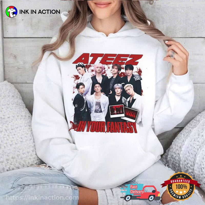 K-pop Ateez In Your Fantasy 2025 World Tour T-shirt