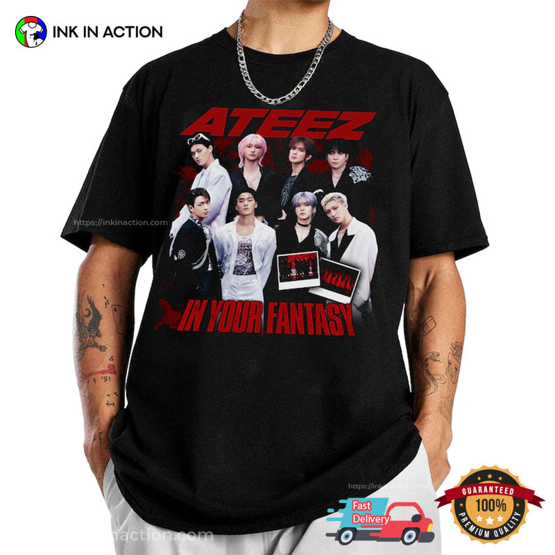 K-pop Ateez In Your Fantasy 2025 World Tour T-shirt