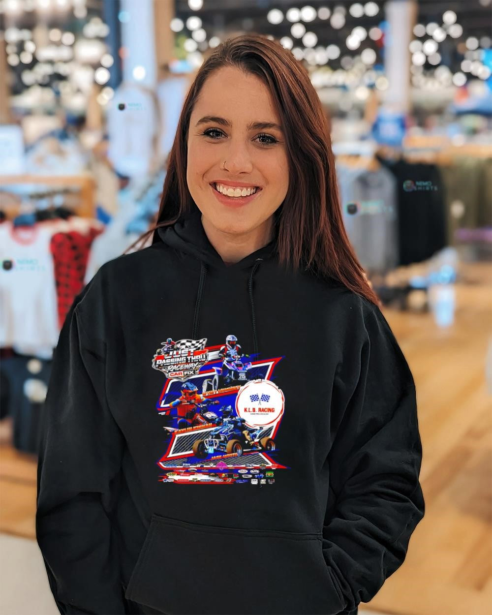 KLB Racing and the Just Passing Thru Raceway car fix shirt