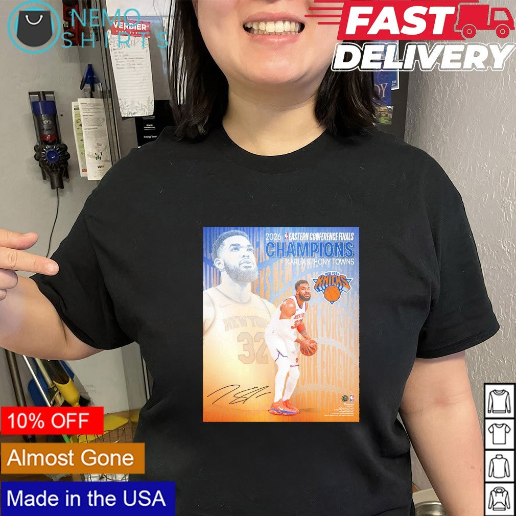 Karl-Anthony Towns 2026 NBA Eastern Conference champions photograph shirt