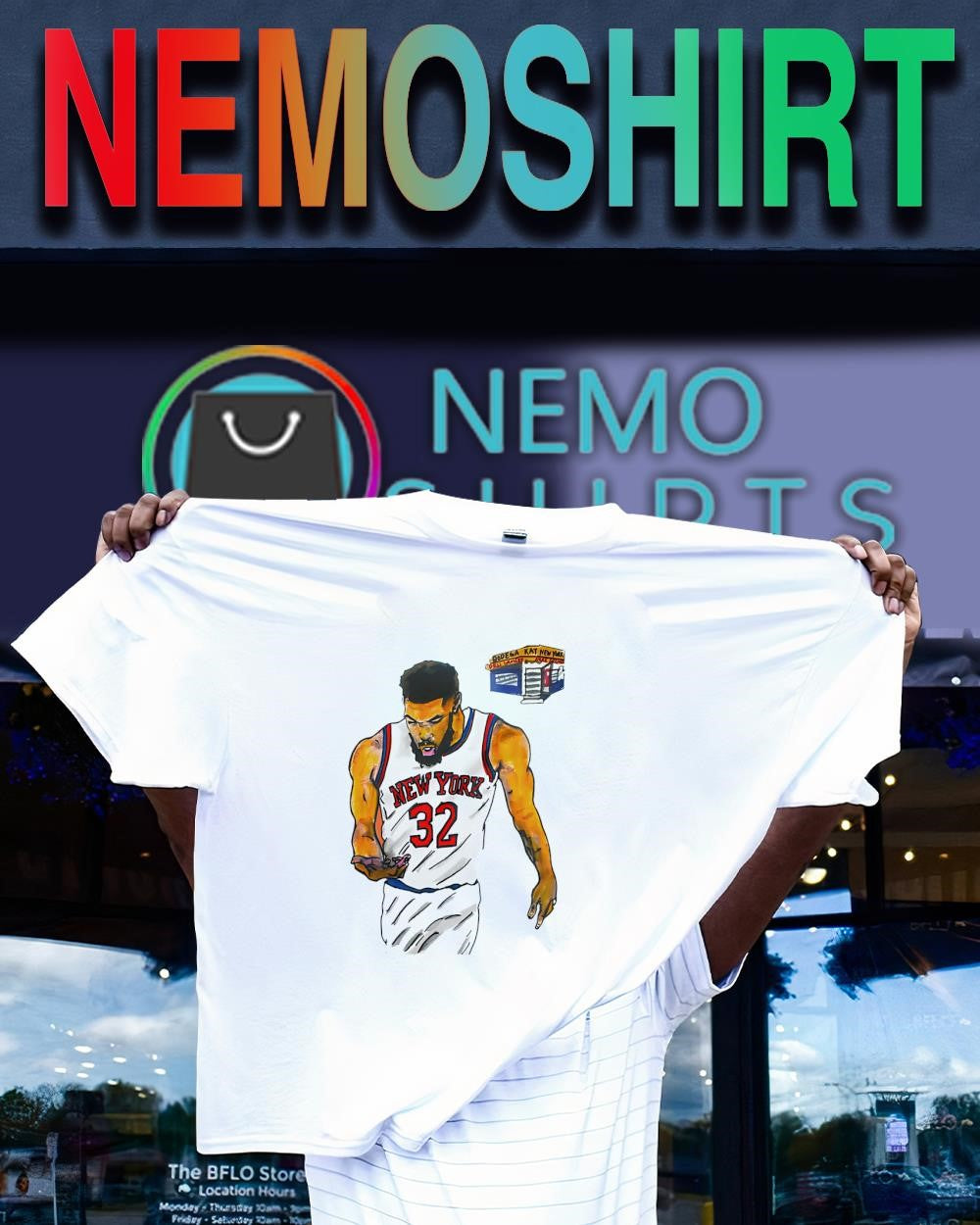 Karl Anthony Towns Kat 32 New York player hand drawn shirt