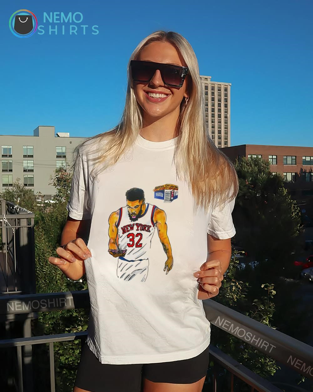 Karl Anthony Towns Kat 32 New York player hand drawn shirt