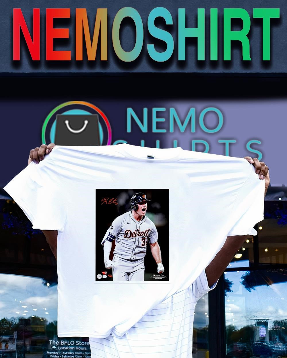 Kerry Carpenter Detroit Tigers player spotlight photograph signature shirt