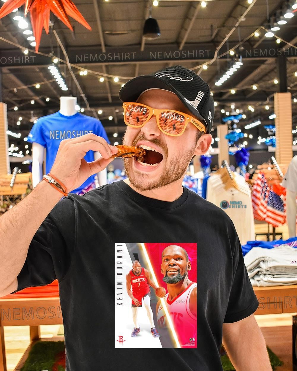 Kevin Durant Houston Rockets collage logo shirt