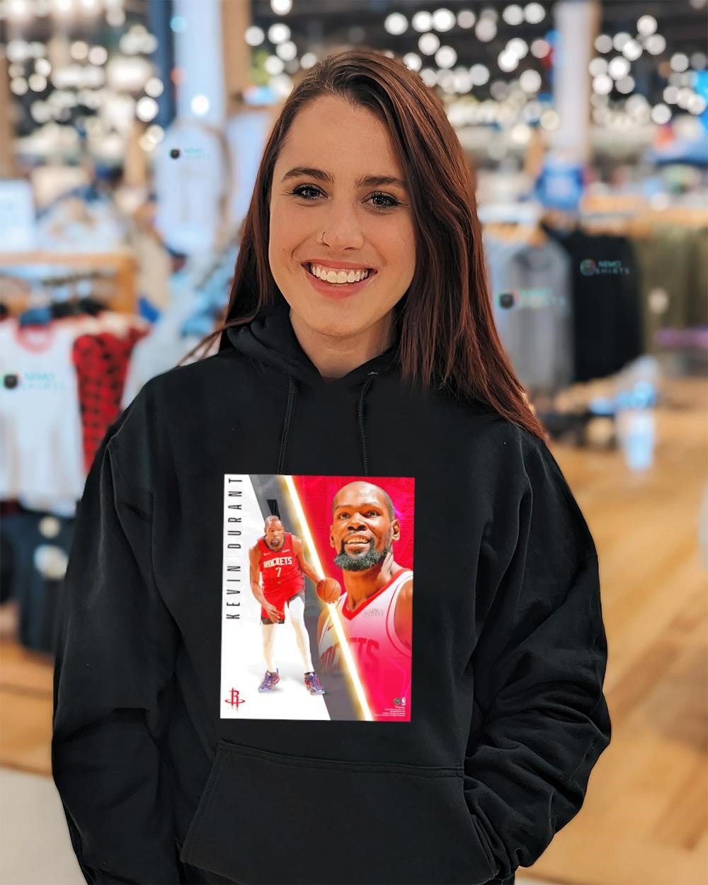 Kevin Durant Houston Rockets collage logo shirt