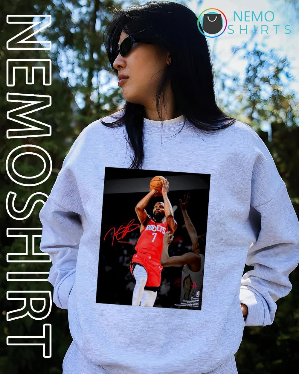 Kevin Durant Houston Rockets facsimile signature shirt