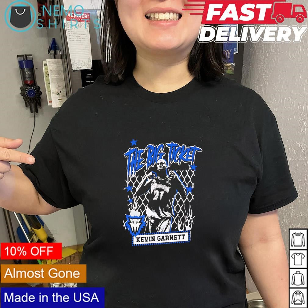 Kevin Garnett Minnesota Timberwolves the big ticket player vintage logo shirt