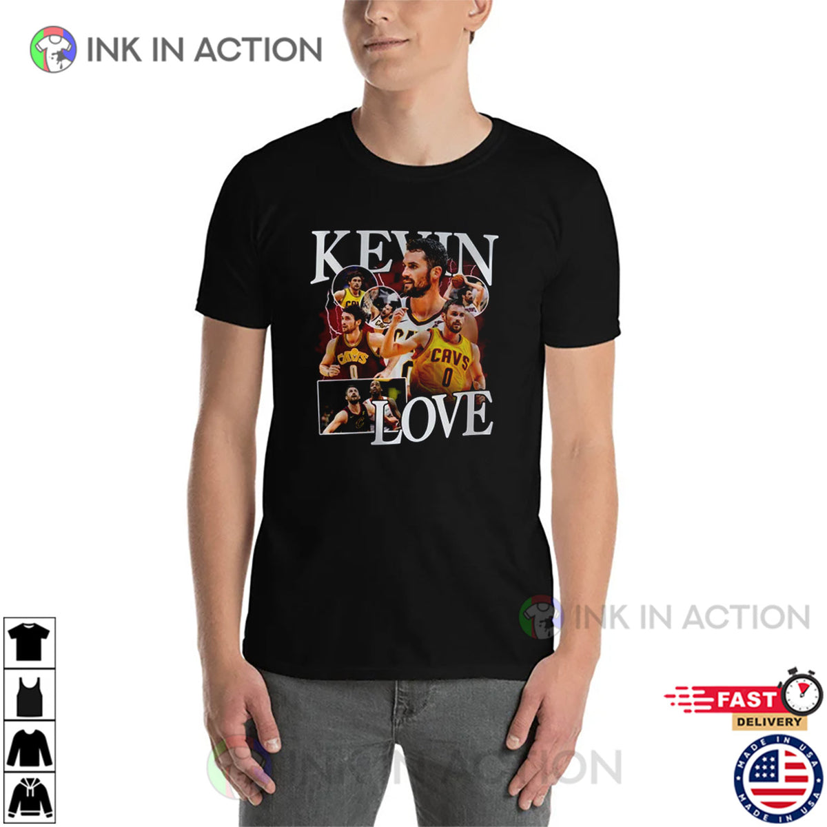 Kevin Love NBA Vintage Collage 90s T-shirt