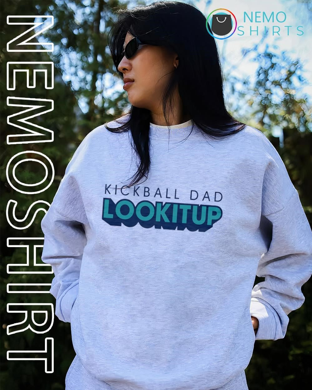 Kickball Dad team lookitup graphic text shirt