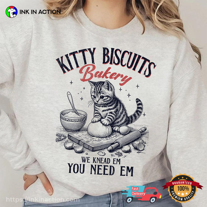 Kitty Biscuits Bakery Cat Baking Cake Cute T-shirt