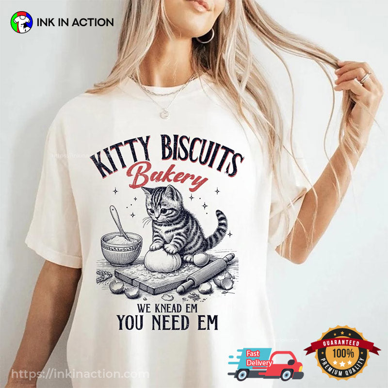 Kitty Biscuits Bakery Cat Baking Cake Cute T-shirt