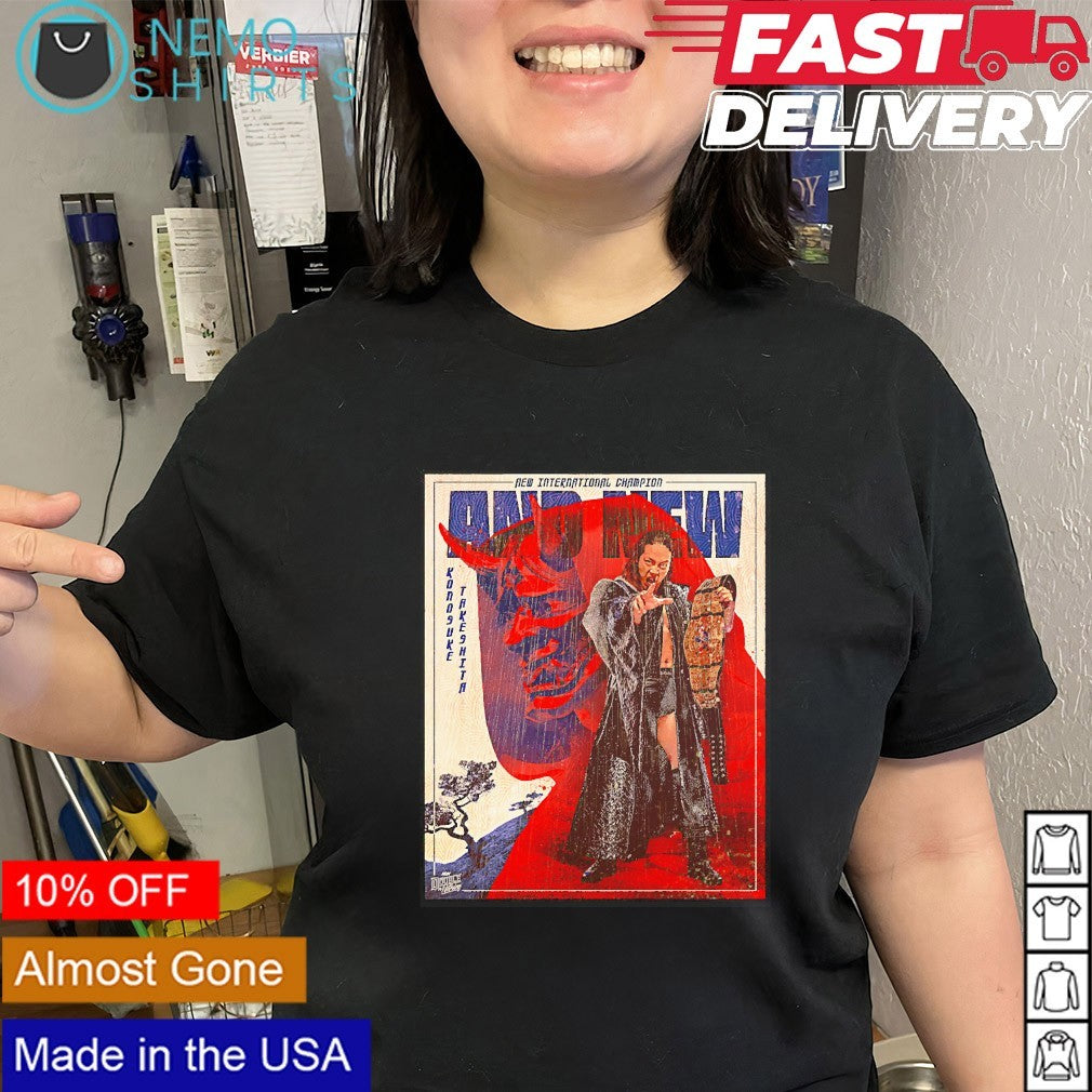 Konosuke Takeshita And New AEW International champion shirt