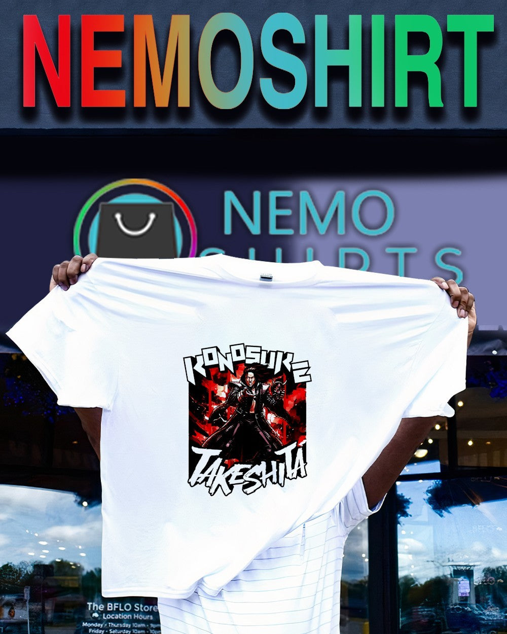 Konosuke Takeshita graphic series anime shirt