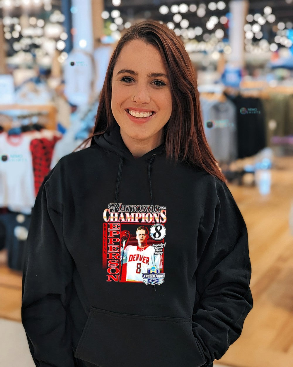 Kristian Epperson 8 Denver Pioneers 2026 National Champions Frozen Four shirt