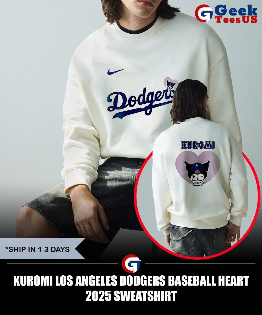 Kuromi Los Angeles Dodgers baseball heart 2025 shirt