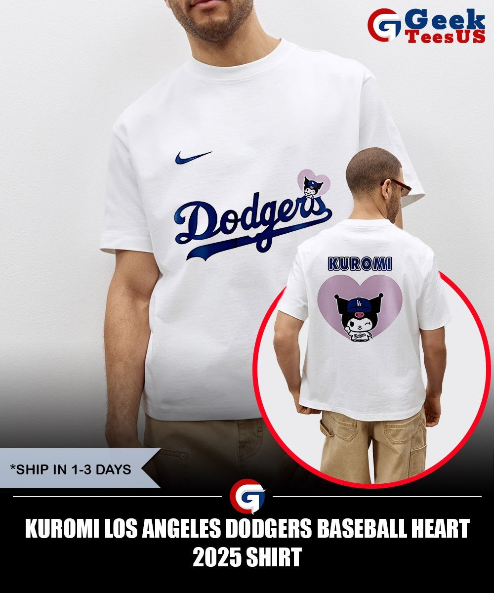 Kuromi Los Angeles Dodgers baseball heart 2025 shirt