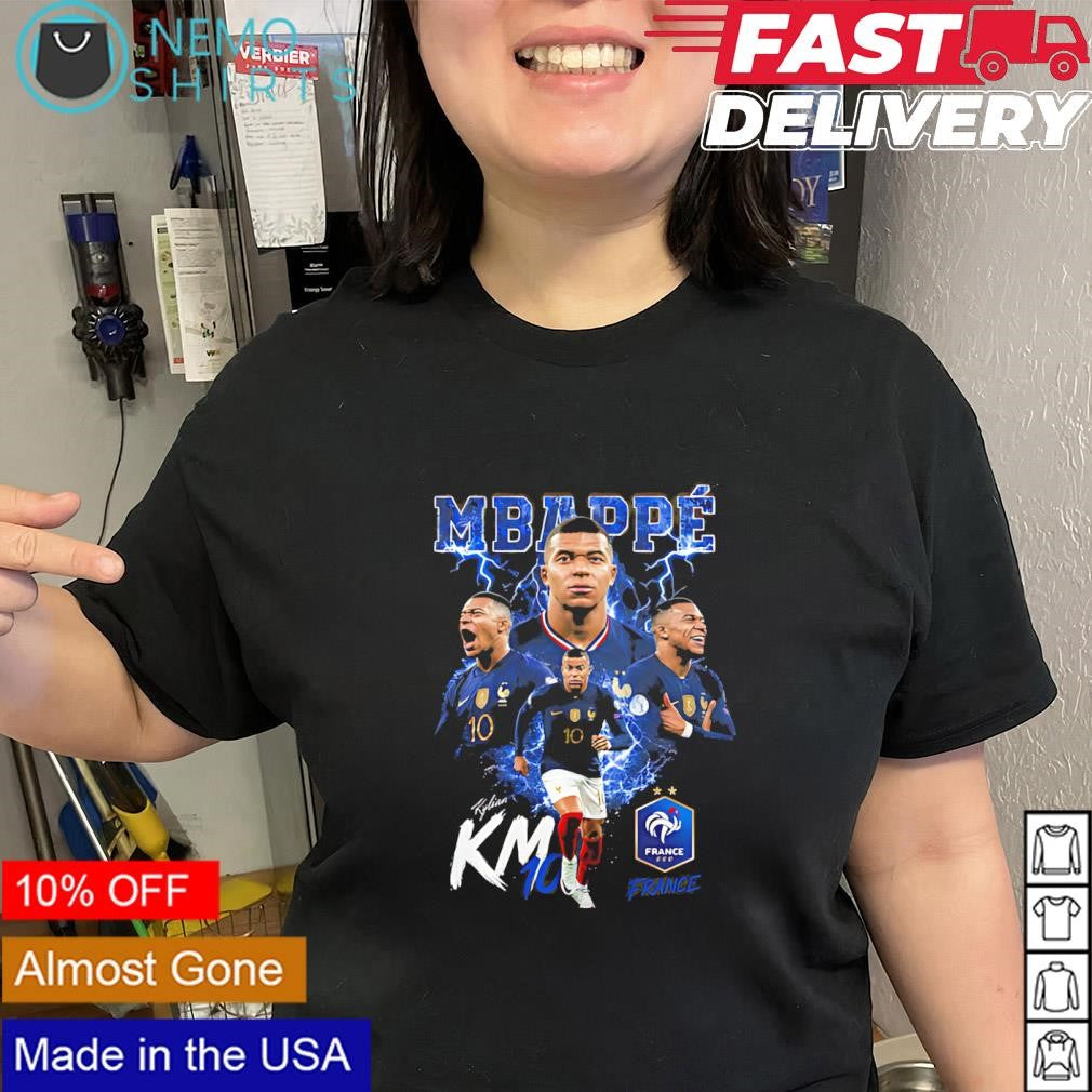 Kylian Mbappe French footballer KM 10 graphic shirt