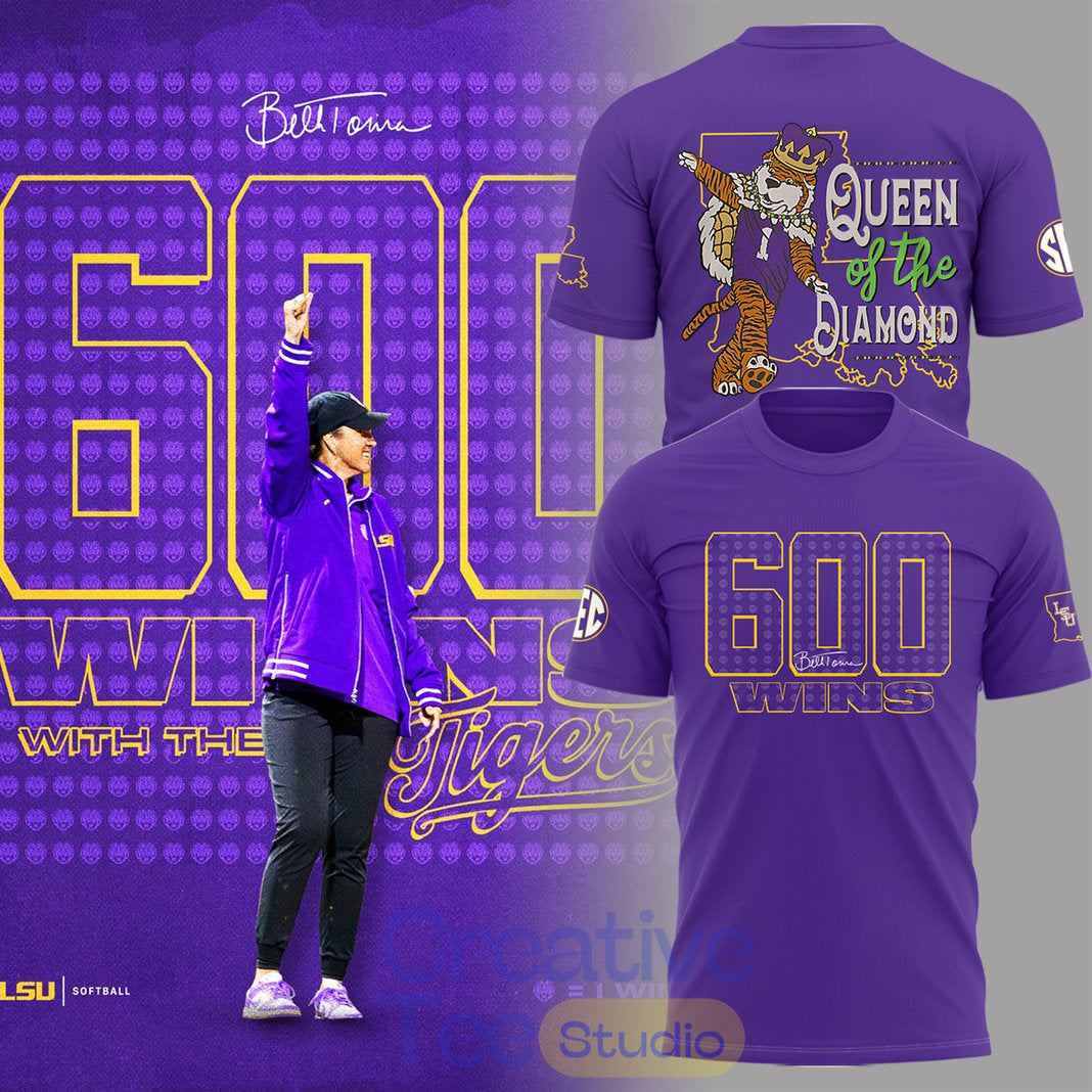 LSU Tigers “Coach Torina-600 Wins with the Tigers” T-Shirt