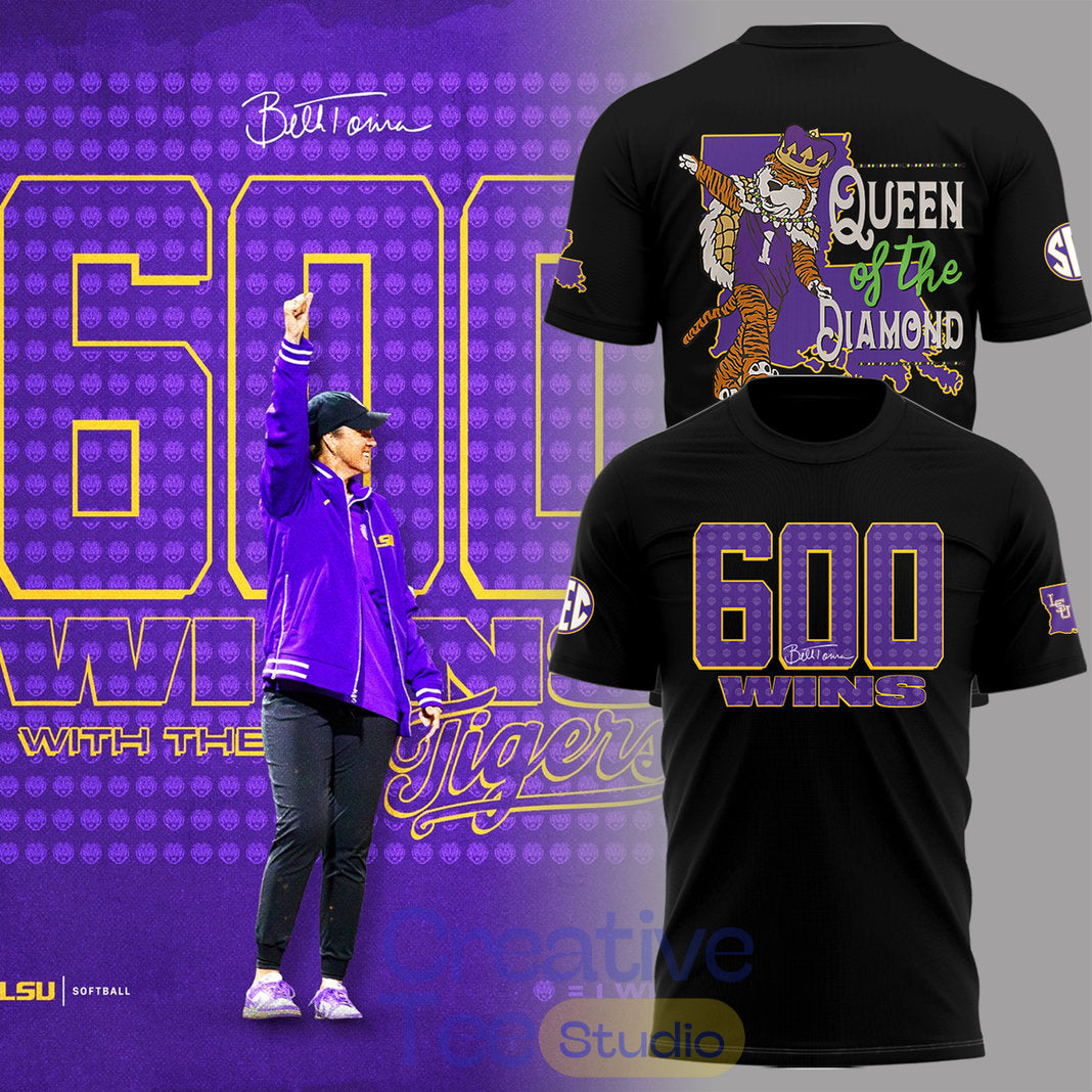 LSU Tigers “Coach Torina-600 Wins with the Tigers” T-Shirt