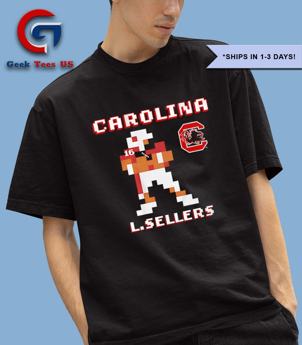 LaNorris Sellers South Carolina Gamecocks football 8 bit retro baller shirt