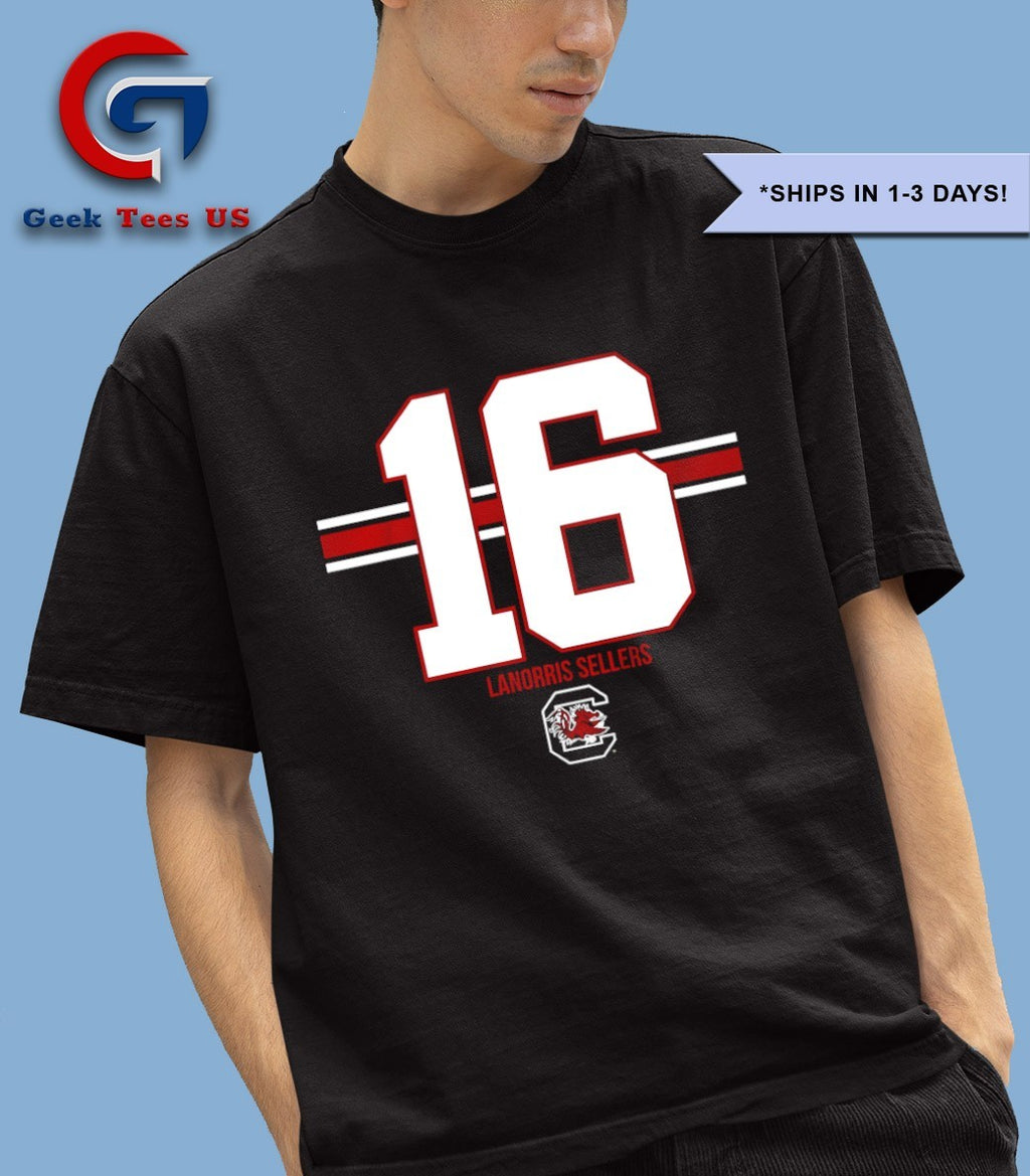 LaNorris Sellers number 16 South Carolina Gamecocks football stripe shirt