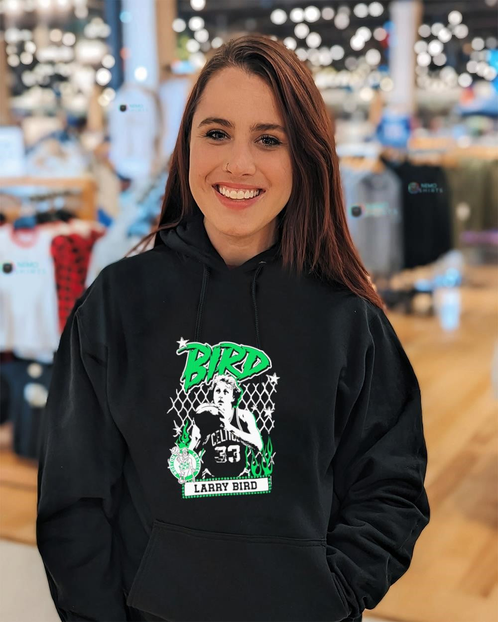 Larry Bird Boston Celtics NBA player vintage logo shirt