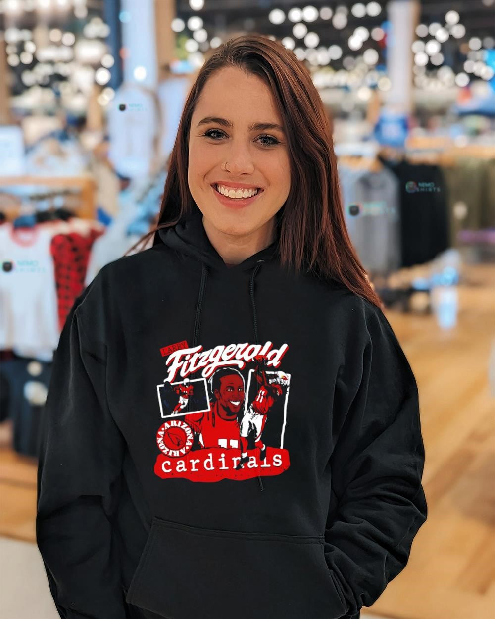 Larry Fitzgerald Arizona Cardinals background logo shirt