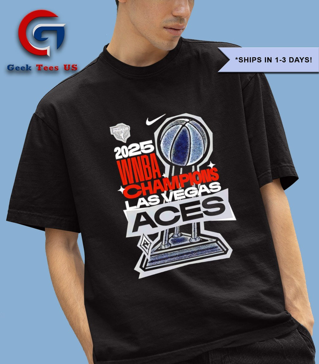 Las Vegas Aces basketball 2025 WNBA Champions three of a kind trophy shirt