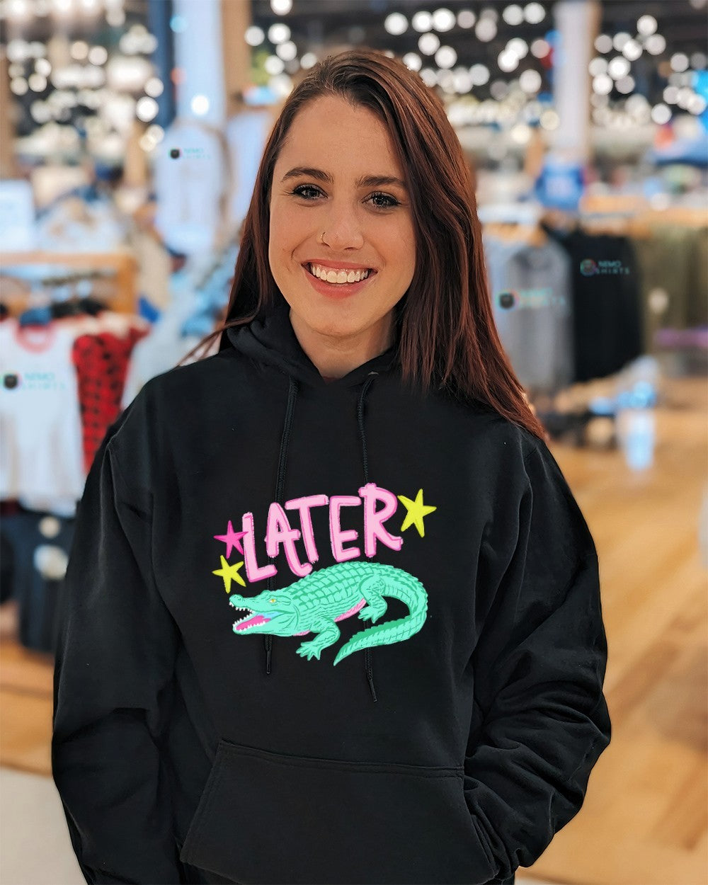 Later Alligator Crocodile stars graphic shirt