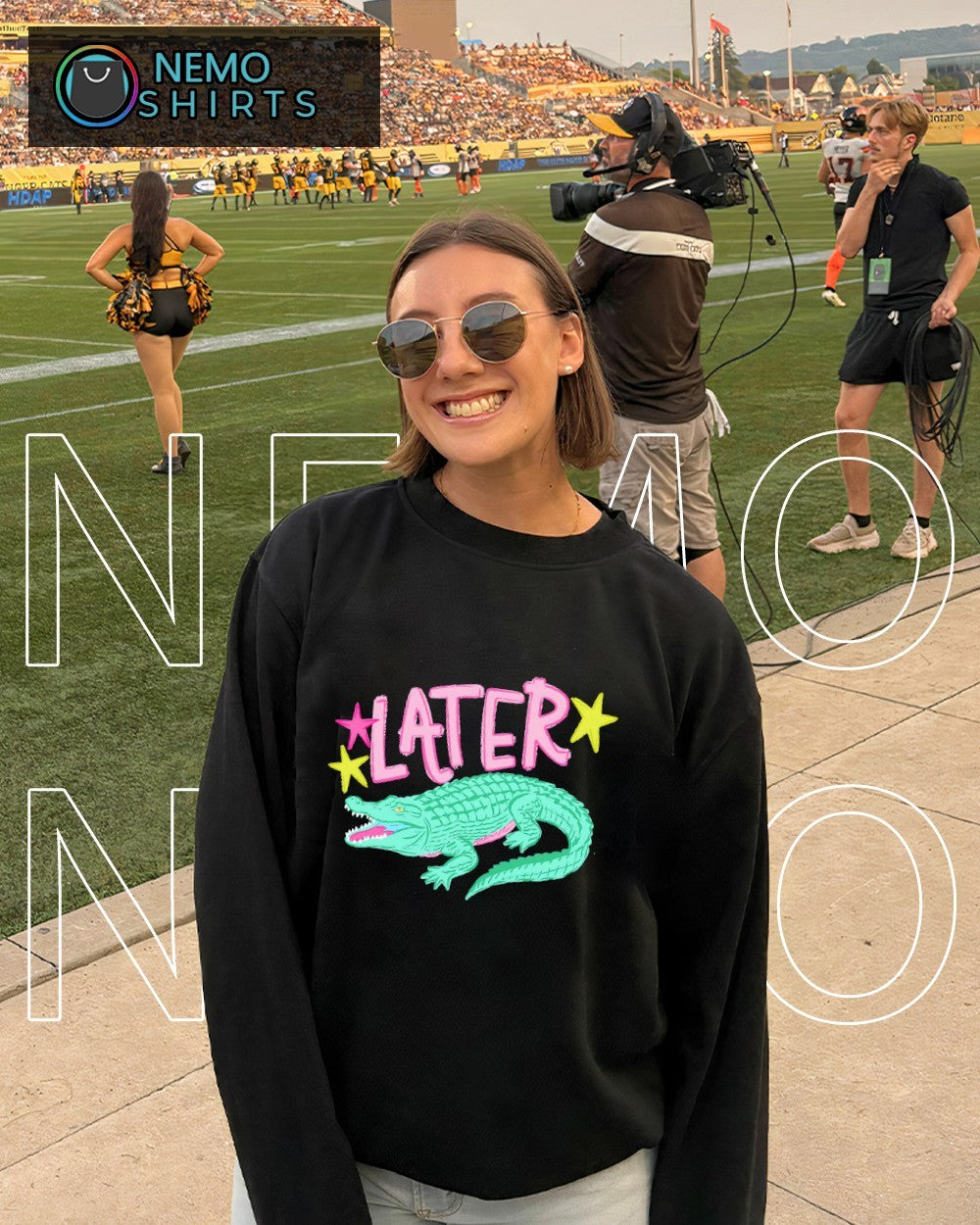 Later Alligator Crocodile stars graphic shirt