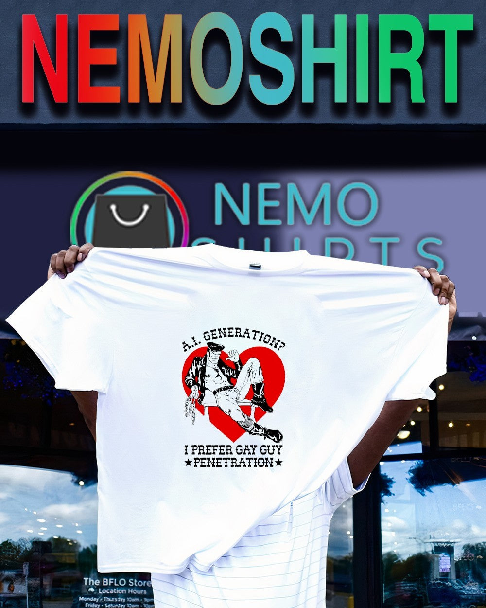 Lederomas gay A.I. generation I prefer gay guy penetration shirt