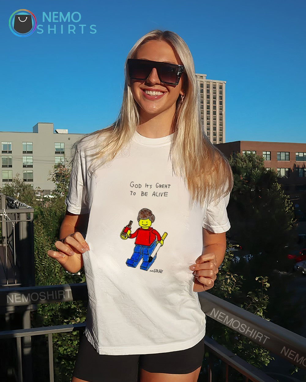 Lego man God it’s great to be alive shirt