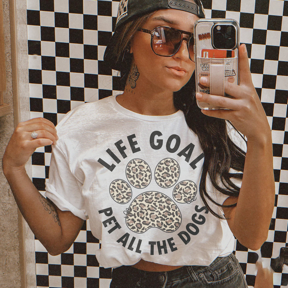 Life Goal Pet All The Dogs Leopard Paw Unisex Tee