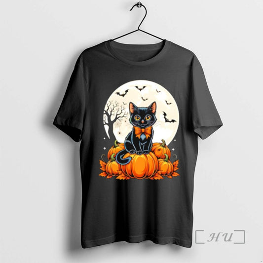 Limited Edition Black Cat And Pumpkin Spooky Fall Moon Halloween