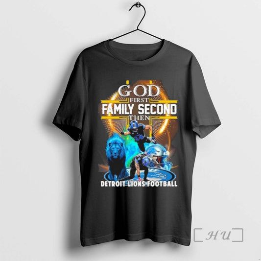 Limited Edition Detroit Lions God First Family Second Then Lions Football Touchdown T Shirts Sweater