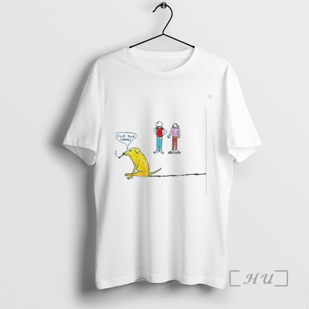 Limited Edition Fuck Your Carpet Dog Cartoon Mens White Tee