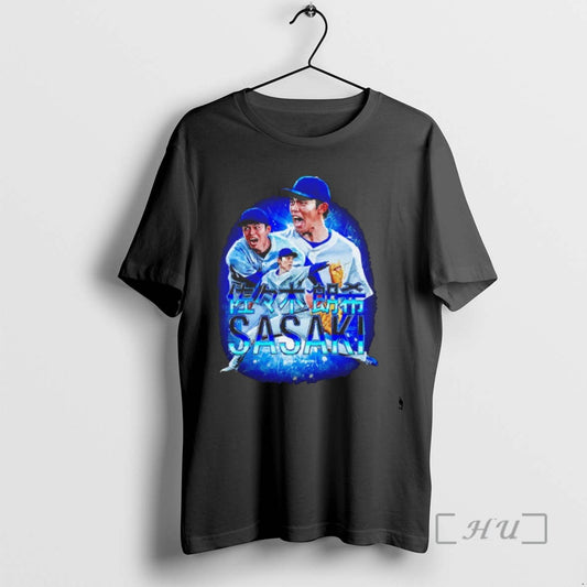 Limited Edition Roki Sasaki Los Angeles Dodgers Mlb Players Japanese Graphic Blackshirt T Shirts Sweater