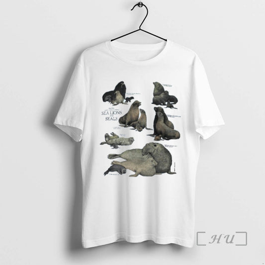 Limited Edition Sea Lions And Seals Eared Seals And True Seals Mens White Tee