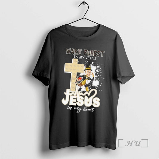 Limited Edition Wake Forest Demon Deacons In My Veins Jesus In My Heart T Shirts