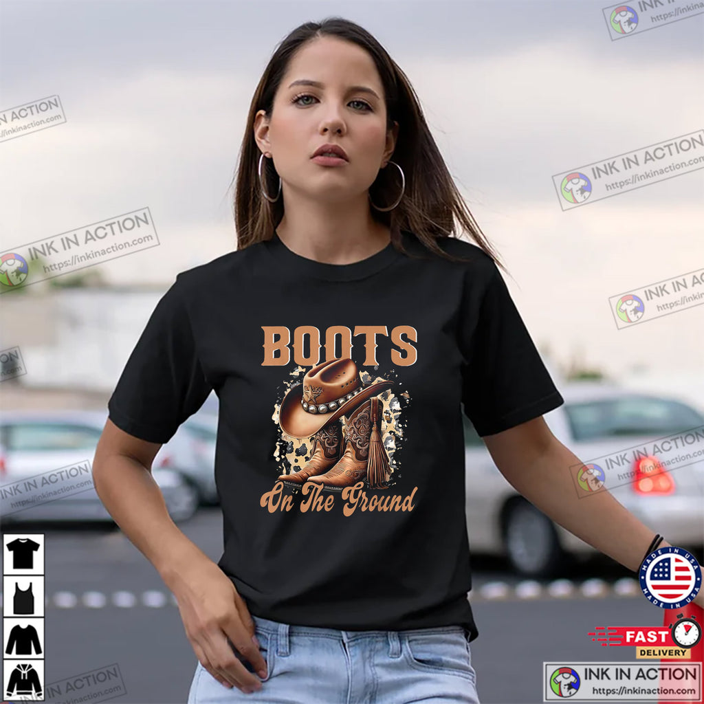 Line Dance Cowgirl Boots On The Ground T-shirt
