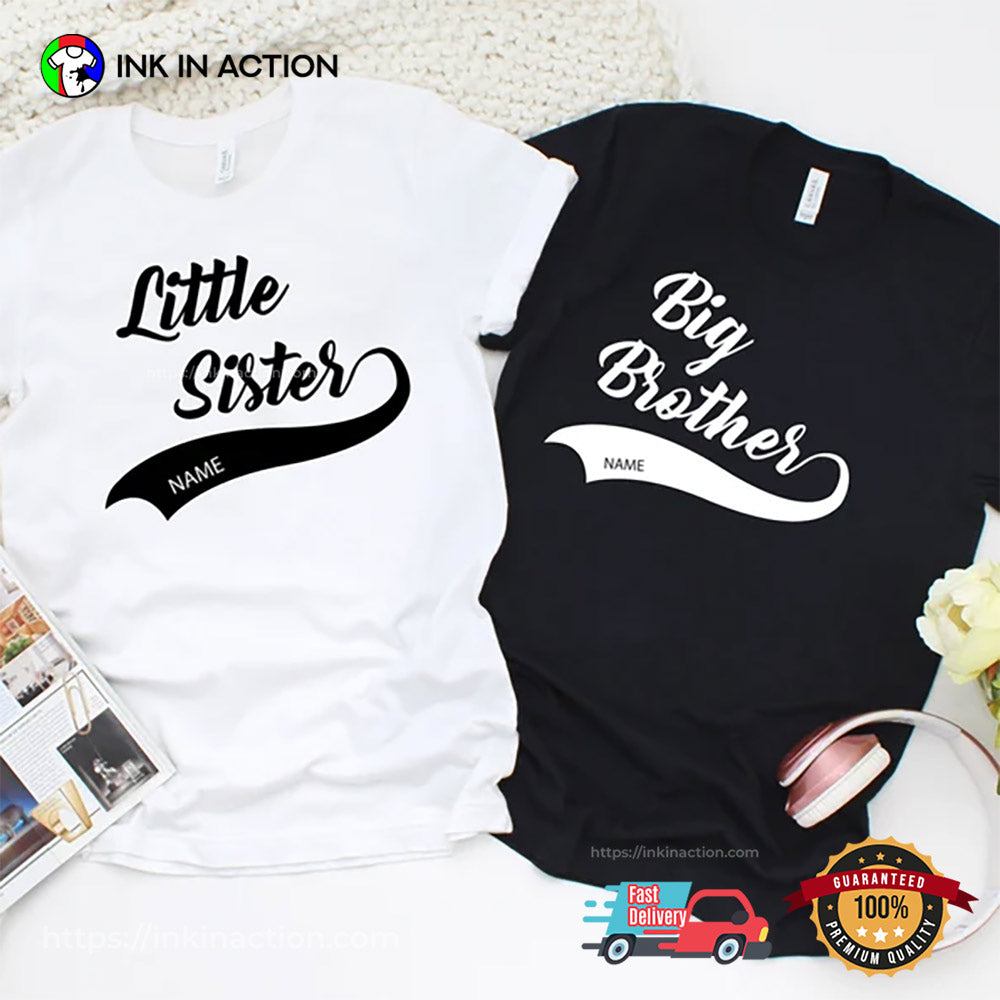 Little Sister Big Brother Happy Sibling Day Matching T-shirt