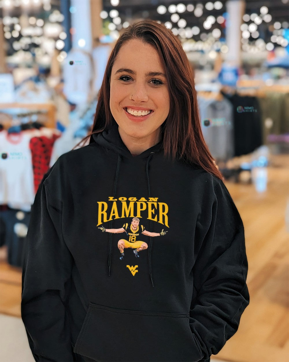Logan Ramper West Virginia Mountaineers football player portrait shirt