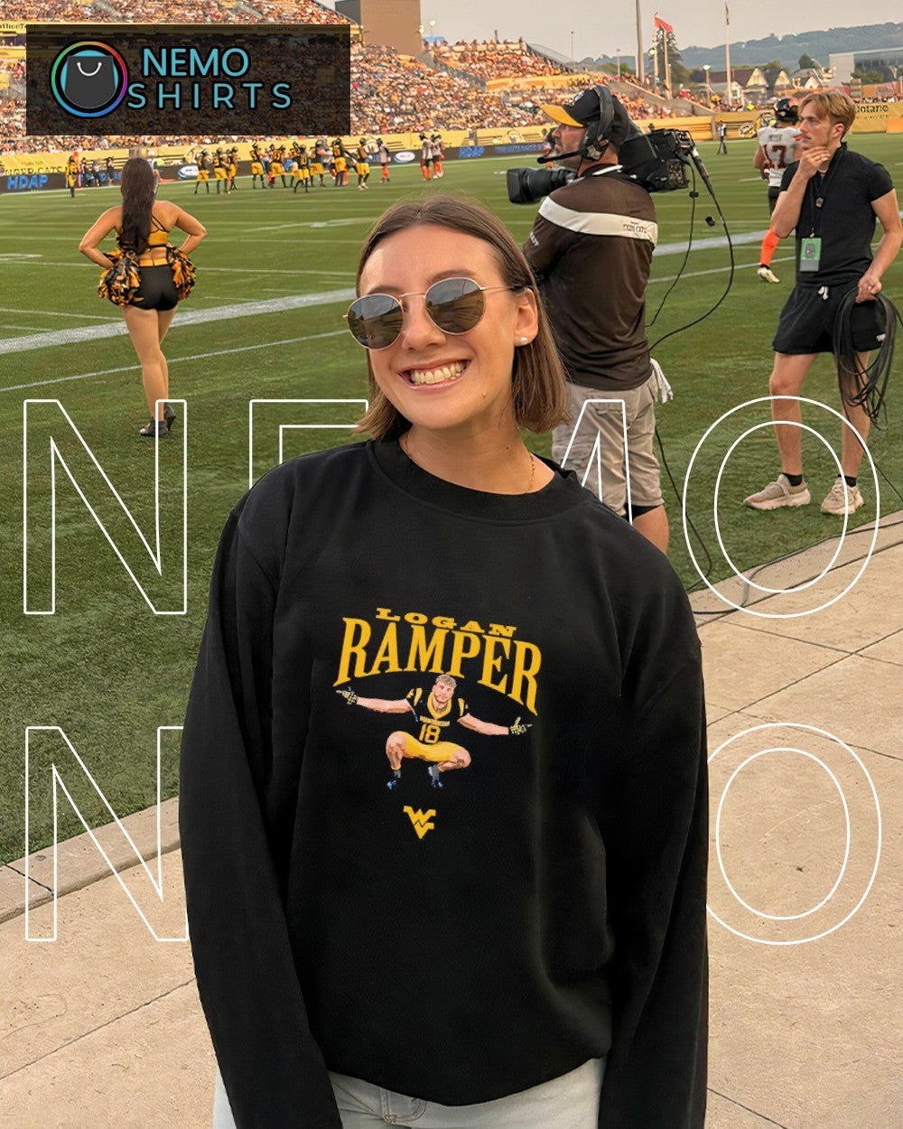 Logan Ramper West Virginia Mountaineers football player portrait shirt