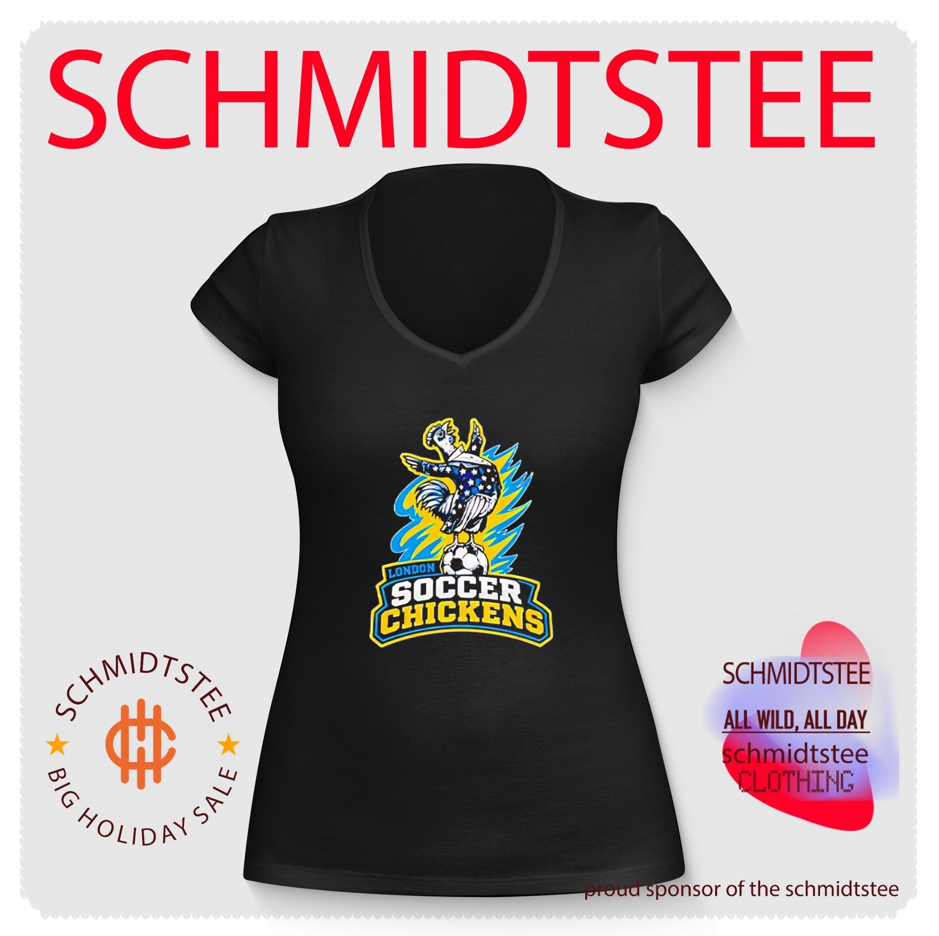 London Soccer Chickens graphic shirt